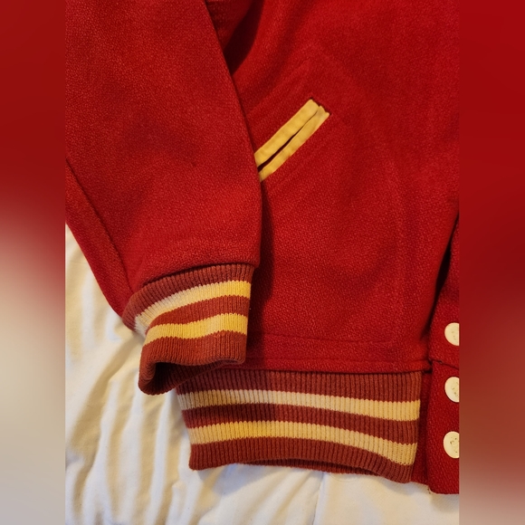 Vintage 1950s Wool Kids University Jacket Red Large - Picture 3 of 15